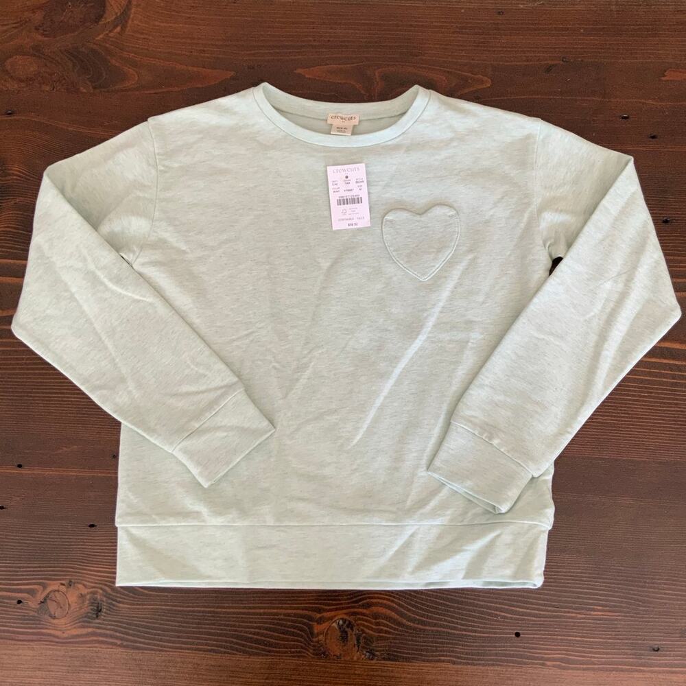 Crewcuts Mint Green Heart Sweatshirt NWT size Medium